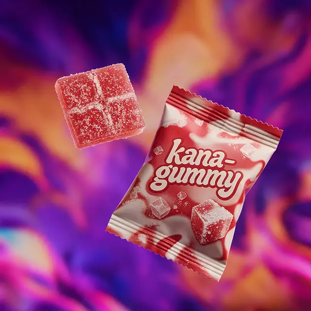 Single-serve kanna gummies with pouch
