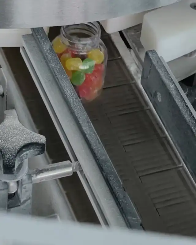 Gummy jar on the filling line